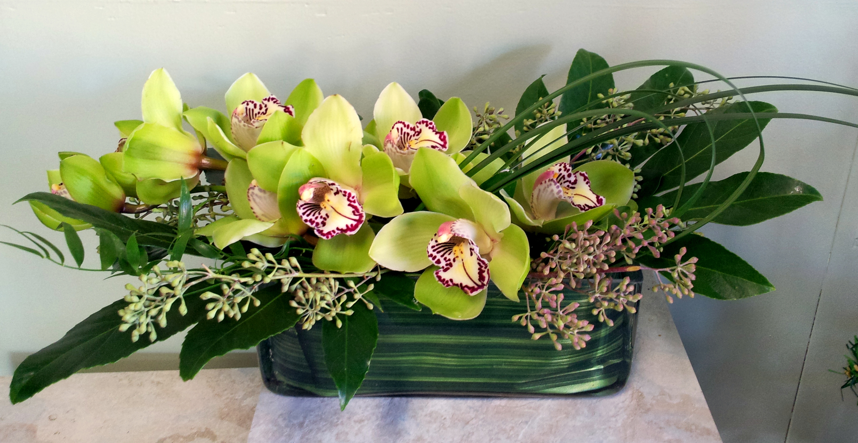 Grande Flowers' Supreme Cymbidium Centerpiece | Grande Flowers